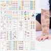 30 Sheets Kids Mini Temporary Tattoos Rainbow for Little Girls Boys Baby 3D Cute Heart Colorful Flower Waterproof Fake Tattoo Stickers for Face Body Arm Art