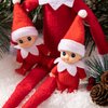 JOYIN 2 Pcs Christmas Elf Plush Doll Tiny Soft Plush Toy Doll for Christmas Decor, Xmas Gift, Xmas Clothing for Elf Doll