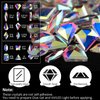 18 Styles Multi-Shaped Glass Gemstones for Nails and 6 Sizes Round Crystal Rhinestones Kit #1, Iridescent AB Nail Art Charm Bead Manicure Decoration with Pickup Pencil and Tweezer