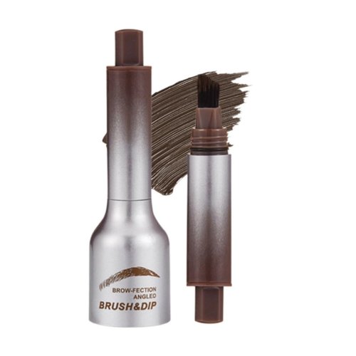 Brow-Fection Angled Brush & Dip, Liquid Eyebrow Brush, Long Lasting Waterproof Brow Pen, Liquid Eyebrow Gel, Creates Natural Looking Brows Effortlessly (1, #02 TAUPE)