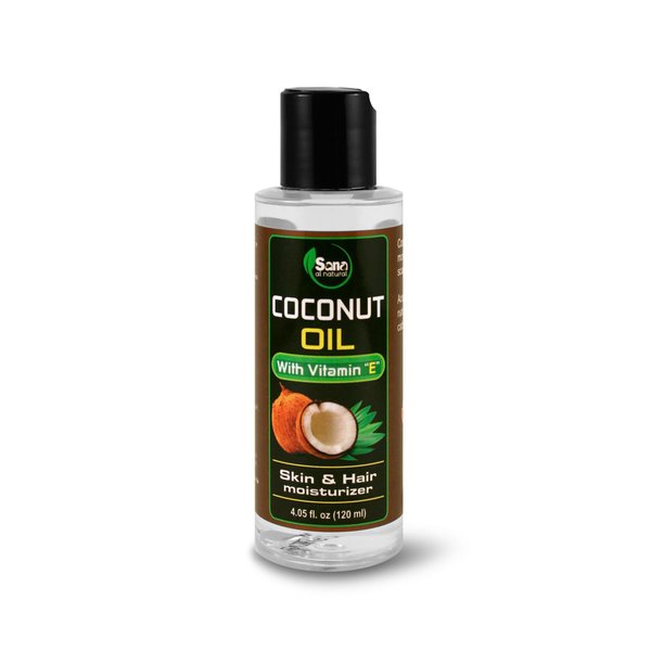 ACEITE DE COCO LIQUIDO. HUMECTANTE DE PIEL Y CABELLO. REFORZADO CON VITAMINA E 120 ML. COCONUT OIL. SKIN & HAIR MOISTURIZER WITH VITAMIN E. 120 ML