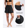 Kayrth Women's High Waisted Swim Skirt with Zipper Pockets Tummy Control Bathing Suit Swimsuit Tankini Bottoms Black