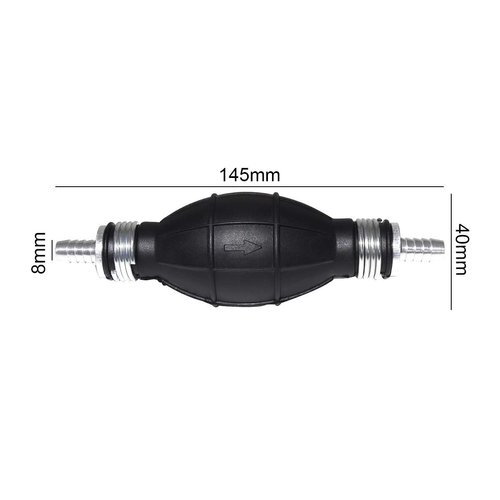 8mm 5/16 Black Primer Bulb Rubber Fuel Pump Transfer Vacuum Fuel Hand Primer Gasoline Petrol Diesel Pump for Marine Boat Accessories
