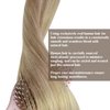 Sunny Human Hair Weft Highlights Hair Extensions Real Human Hair Sew in Blonde Highlight Weft Hair Extensions Human Hair Dark Ash Blonde Highlighted Golden Blonde Sew in Human Hair Bundle 70g 14inch