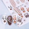 Christmas Nail Art Stickers Decals Snowman Candy Cane Christmas Nail Stickers 5PCS 3D Self-Adhesive Snowflake Ball Flower Deer Design Holiday Nail Decals Manicure Supply for Women DIY Nail Decorations