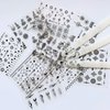 NAIL ANGEL 24 Sheets Nail Art Black Sticker Moon and Star Universal Flower Shapes Different Patterns Mix Sticker Sheets 10056