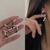 YienDoo Punk Long Tassel Drop Dangle Earrings Vintage Silver C Shaped Bar Cross Drop Earrings Studs Rock Statement Geometric Cross Earrings Prom Tassel Earrings Jewelry for Women