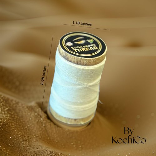 Kochi Co Eyebrow Threading Thread | Organic Cotton Thread for Precise Eyebrow Shaping | Ideal for Salon and Home Use | Thread for Perfect Eyebrow Sculpting (Pack of 1), Natural