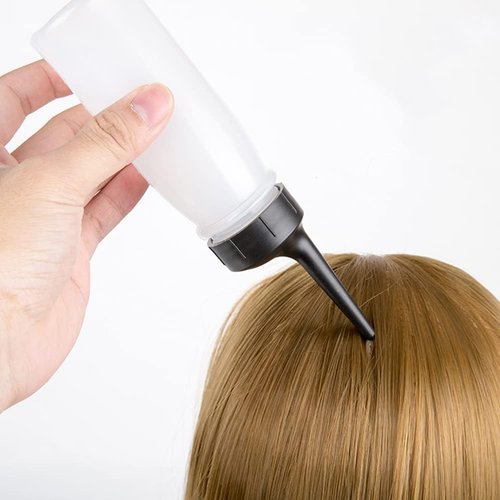 White Slant Tip Applicator Bottle, hair color, hair applicator, hair chemicals, hair dye, apply application fast, helps with applying hair color, easy to use, salon, stylist Coloring Tools