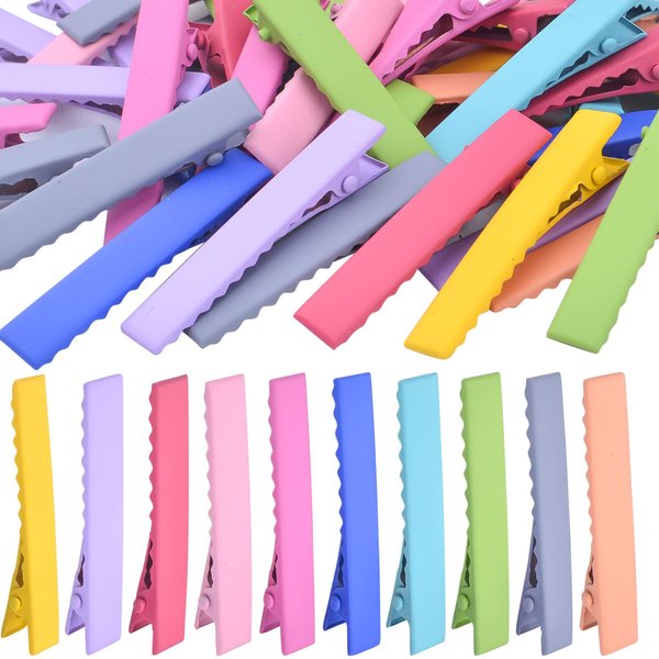 50pcs 10 Colors Alligator Hair Clips Metal Duck Bill Hairclips Single Prong Non-slip Hair Barrette Sectioning Hairpins for Women Girls Salon Styling DIY Accessories