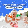 SplashEZ Dinosaur Bath Toys No Holes, Mold Free Baby Bath Toys for Toddlers 1-3, Dino Bath Toys for Tub, Beach, Pool, BPA-Free, Dishwasher-Safe, Infant Bathtub Toys for Boys & Girls 3 pcs