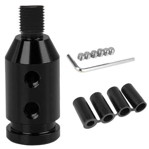 Monrand Car Universal Shift Knob Adapter, Automatic Shifter Adapter, Aluminum Alloy Gear Shift Knob Adapter for Non-Threaded Manual Shifters M12x1.25 (Black)