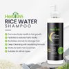 Herbishh Rice Water Hair Growth Shampoo - 400ml with Power of Castor Oil, Argan & Coconut Oil & Biotin | All Hair Type | Hair regrowth for Thinning Hair, Moisturizing & Volumizing | Silicone Free