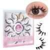 Manga Lashes Wispy 3D Faux Mink Spiky Lashes 12 Pairs Natural Manhua False Eyelashes Pack Short Anime Lash Invisible Slim Clear Band