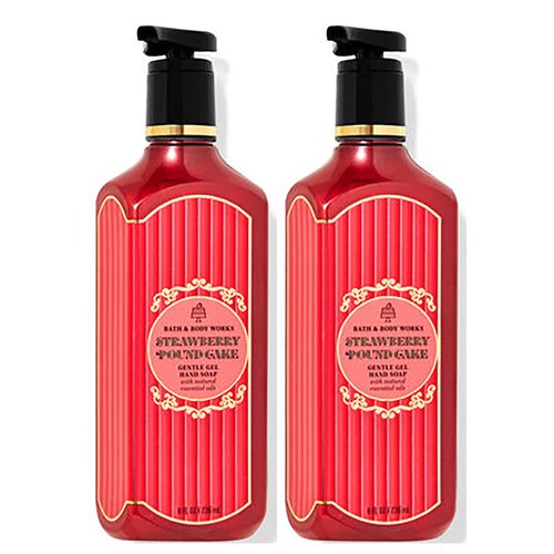 Bath & Body Works Strawberry Pound Cake Deep Cleansing Hand Soap 2 Pack 8 oz. (Strawberry Pound Cake)