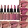 6 Pcs Brown Nude Pink Purple Red Lipstick Matte Sets,Light to Dark Velvet Lipstick for Women Long Lasting Waterproof 24 Hours Lip Stick Lip Stain Makeup Gift Sets,labiales mate 24 horas originales