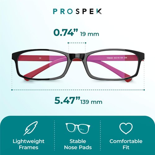 PROSPEK Blue Light Reading Glasses for Men and Women, Computer Reading Glasses 2.00 with Blue Light Protection and Clear Lens, Anti Eyestrain Glasses