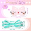 Wesiti 12 Pcs Sleepover Party Favors for Women Girls, 6 Cute Plush Sleep Eye Mask and 6 Spa Headband for Washing Face Bow Makeup Headbands Cat Eyeshade for Sleepover Birthday Pajama Party Supply Gift