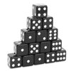 Super Z Outlet Standard 16mm Black Dice with White Pips Dots for Board Games, Activity, Party Favors, Toy Gifts (100 Pack)