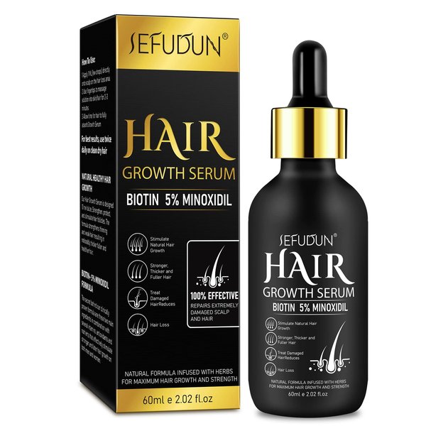 5% Minoxidil for Men and Women Hair Growth Oil, Hair Regrowth Serum For Stronger, Thicker & Healthier Hair, Natural Hair Growth Oil, Hair Oil For Nourish Scalp and Moisturize Hair -2.02