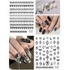 EBANKU 9 Sheets Lace Nail Art Stickers, Black Lace Flower Design 3D Self-Adhesive Nail Sticker Decal for Women Girls DIY Nail Art Decoration