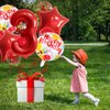 32 Inch 3 Balloon Number, Red Balloons, Red Confetti Latex Balloon Foil Balloons Mylar Balloons 3 Birthday Balloon for Anniversary Supplies Kids Birthday Party