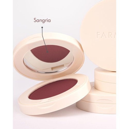 Farmasi Powder Blush Sangria, 4.5ml/0.15flOz - Silky Smooth and Blendable Blush - Long-Lasting Color, Enhances Cheekbones, and Provides Natural Radiance