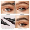 2 in 1 Microblading Eyebrow Pen with Eyeliner Pencil, Waterproof Eyebrow Pencil with 4 Fork Tip Multifunctional Double Head Microblade Eyebrow Pencil Waterproof and Long-Lasting (Black)