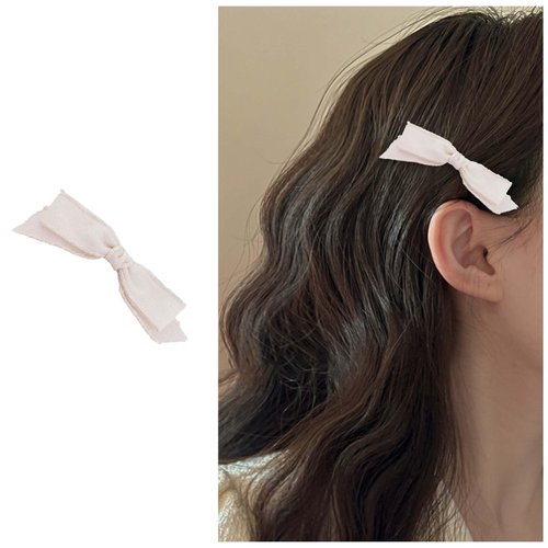 Iaceble Vintage Lace Bow Hair Clip Barrette White Bow Side Hairclips Small Ribbon Bow Hairclips French Bowknot Head Clip Decorative Hair Accessories for Women and Girls Headdress