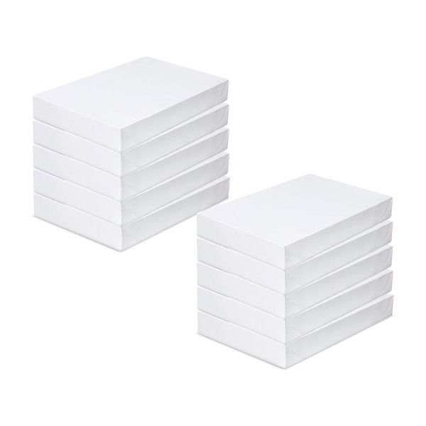 ALEF 14in x 9.5in x 2in White Shirt Gift Wrap Boxes with Lids (10-Pack),Father's Day