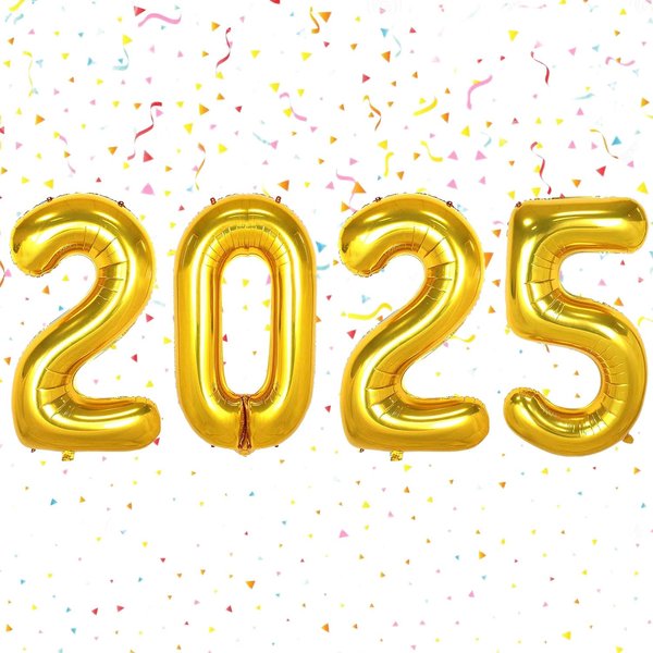 2025 Balloons Gold 40 inch 2025 Foil Number Balloons, New Years Balloons for New Years Decorations 2025, New Years Eve Party Supplies, Christmas, Birthday Party Decorations