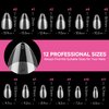 UNA GELLA Short Almond Nail Tips, 312pcs Short Almond Gel x Nail Tips Half Matte Almond Press On Nails Clear Acrylic Fake Nails for Full Cover Nail Extension Home DIY Nail Salon 12 Sizes