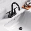 Bathroom Sink Drain with Overflow, Hurran Matte Black Universal Bathroom Sink Stopper for Bathroom Vanity Vessel Sink, Rapid Draining Plastic Pop-up Sink Drain with Hair Catcher Anti-Clog Strainer