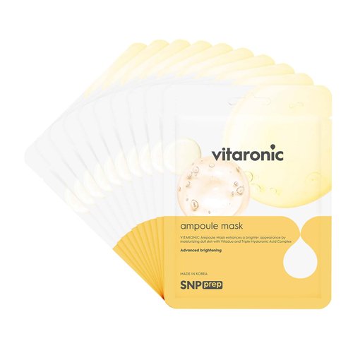 SNP PREP - Vitaronic Ampoule Korean Sheet Mask - Nourishing & Moisturizing Effects for All Skin Types - 10 Sheets - Best Gift Idea for Mom, Girlfriend, Wife, Her, Women