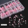 Fcozpjk French Tip Press On Nails Pink, Short Coffin French Tips Stick On Nails, Wearable False Nail Tips Full Cover Soft Gel Tips, Y2K Design Glue On Nails in 12 Sizes, Nail Salon Supplies