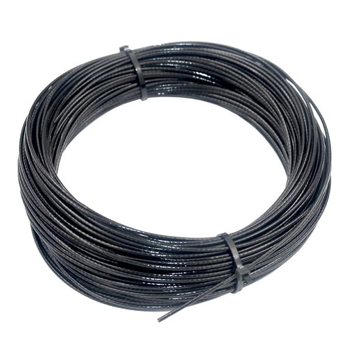 DGOL Soft Black Vinyl Coated 100 ft 304 Stainless Steel Cable Wire Rope 1/16 inch Core Diameter 3/64 inch with 20pcs Sleeves Stops