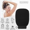 Clarial Exfoliating Body Scrub for Bath and Shower Use - Face Scrubber and Body Exfoliator Mitt, Dead Skin Remover - Exfoliating Glove Shower Scrub for Men and Women - Pair All Black
