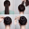 WILLBOND Hair bun maker set - 9 Pieces Donut Bun Maker in 3 Sizes, 12 Elastic Hair Bands, 32 Hair Pins (Black, Brown, Beige)