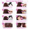 shynek Hair Rollers 48 Pcs Set, 24Pcs Hair Rollers 4 Sizes and 24 Pcs Hair Clips for Long Medium Short Hair (Pink)