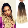 Passion Twist Hair 14inch Water Wave Synthetic Curly Braids for Passion Twists Black Short Bohemian Curl Crochet Braiding Hair Extensions 7 Packs (14inch, 1B/27/613)