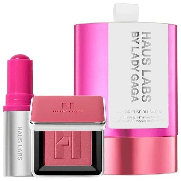 HAUS LABS BY LADY GAGA Color Fuse Glassy Blush Balm Stick + Powder Blush Set & ENTEL Aloe vera Sheet Masque (BONUS)