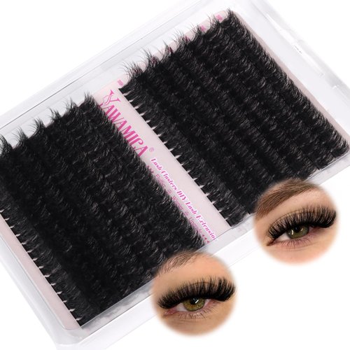 Yawamica Individual Lashes Clusters Wispy Eyelash Extension 12-18mm Mix 80D 100D Volume Eyelash Clusters D Curl 280pcs Cluster Eyelash Extensions Fluffy Cluster Lashes DIY Lash Extension by Self