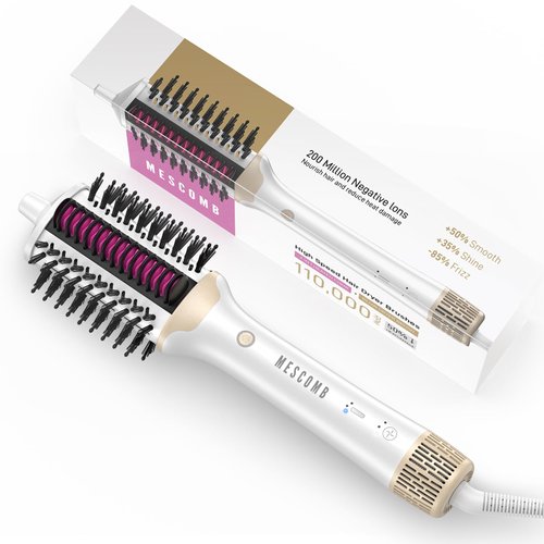 4-in-1 Hair Dryer Brush - Dual Mode Blow Dryer Brush & Ionic Heated Comb, Fast Heating Hot Air Straightener for Smooth, Frizz-Free Blowouts, Easy Salon-Style for All Hair Types
