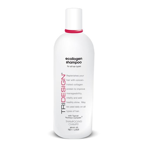 TRI Ecollogen Moisturizing, Hydrating, Gentle Thickening and Volumizing Hair Products - Natural Shampoo, 1 Liter (33.8 oz.)