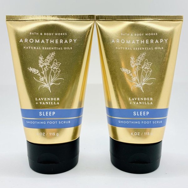 2 AROMATHERAPY SLEEP LAVENDER VANILLA SMOOTHING bath Body FOOT SCRUB 4oz