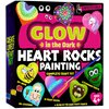 Hearts Rock Painting Kit for Kids - Glow in The Dark - Arts and Crafts for Girls Ages 4-12 – Christmas Gifts for Girls Art Toys Kids Craft Kits – Birthday Gifts for 4 5 6 7 8 9 10 11 12 Year Old Girls