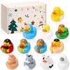 DEEKIN 12 Pcs Nativity Rubber Duck 2 Inches Christmas Nativity Duck with 1 Box Nativity Party Ducks Suitable for Holiday and Stocking Stuffers for Kids