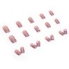 ANDGING Light Pink Press on Nails Coffin Short Medium Ombre Glue on Nails with Bling Glitter Butterfly Rhinestone Design Fake Nails for Wedding Acrylic False Nails Manicure Stick on Nail with Glue