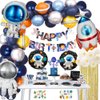 Outer Space Theme Birthday Party Decorations Happy Birthday Banner Balloons Tattoo Stickers Cake Toppers For Birthday Party, Boys Party, Astronaut Party Supplies …