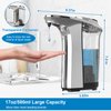 PZOTRUF Automatic Soap Dispenser,Touchless Dish Soap Dispenser 17oz/500ml with Upgraded Infrared Sensor, 5 Adjustable Soap Dispensing Levels, Liquid Hand Soap Dispenser for Bathroom (Silver Set)